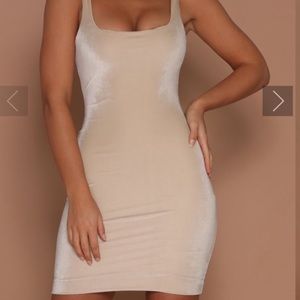 Meshki nude velvet dress